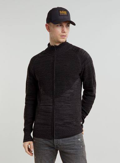 3D Biker Zip Through Knitted Sweater